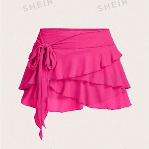 NWOT~SHEIN ICON Women's Multi Layer Ruffle Trim Low Rise Y2K Mini Skirt